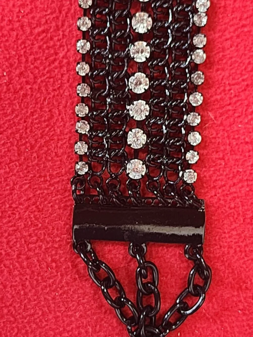 Chico's Vintage Black Metal and Rhinestone Adjustable 50.5